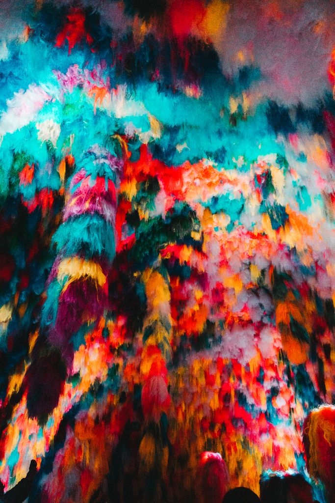 Vibrant abstract colors create a stunning visual display at Aarhus Museum.